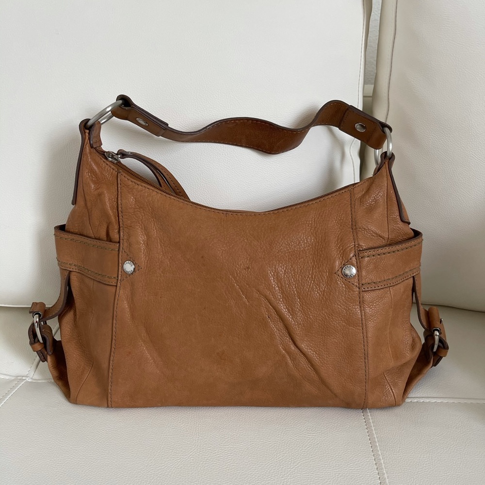 Fossil 1954 Caramel Pebble Leather Shoulder Purse
